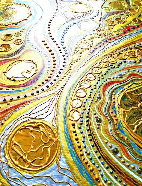 Abstract Art Gold Painting With Gold Leaf Original Acrylic Decorative