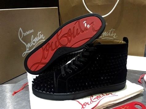 Christian Louboutin High Top Black Suede Red Bottoms Spikes Size 42 8 9