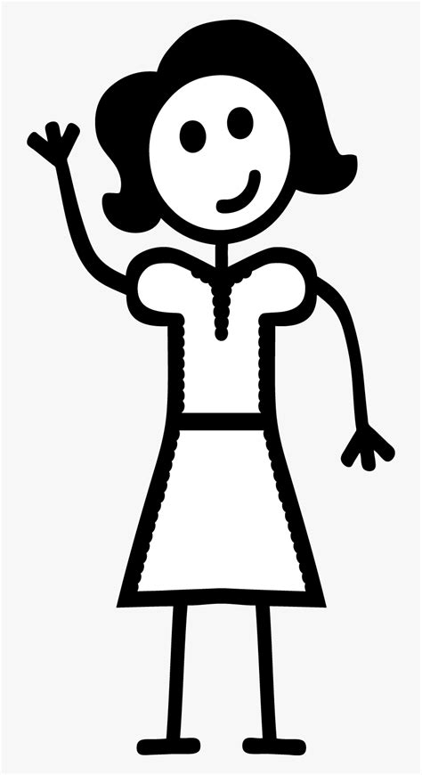 Stick Figure Woman Girl Stick Figure Clipart Hd Png Download