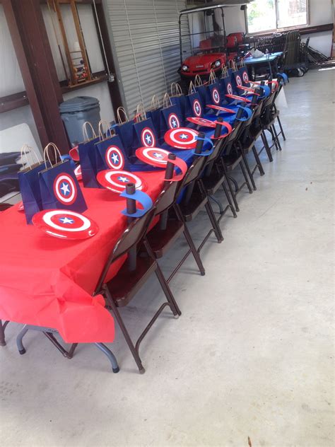 Captain America Party Favor Set Up Captain America Birthday Party