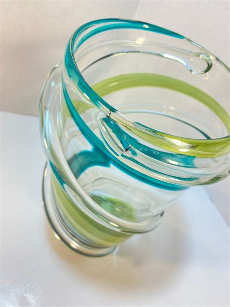 Vintage Hand Blown Art Glass Vase Uniquely Designed Pretty Etsy