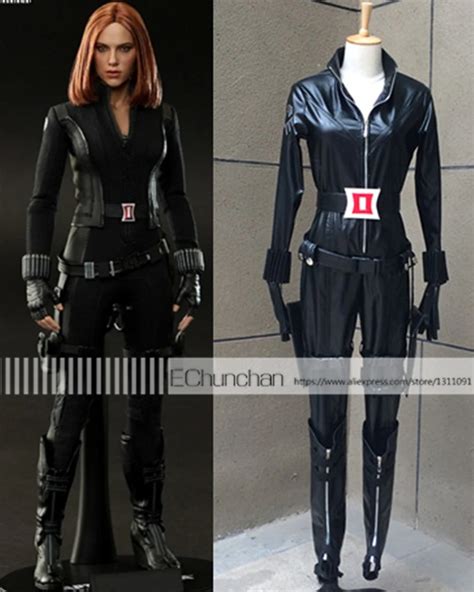 Black Widow Costume Halloween Superhero Black Widow Cosplay Leather