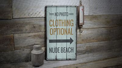 Clothing Optional Nude Beach Vintage Distressed Sign Personalized Wood Sign Ebay