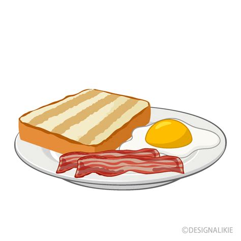 Egg And Bacon Breakfast Clip Art Free Png Image｜illustoon