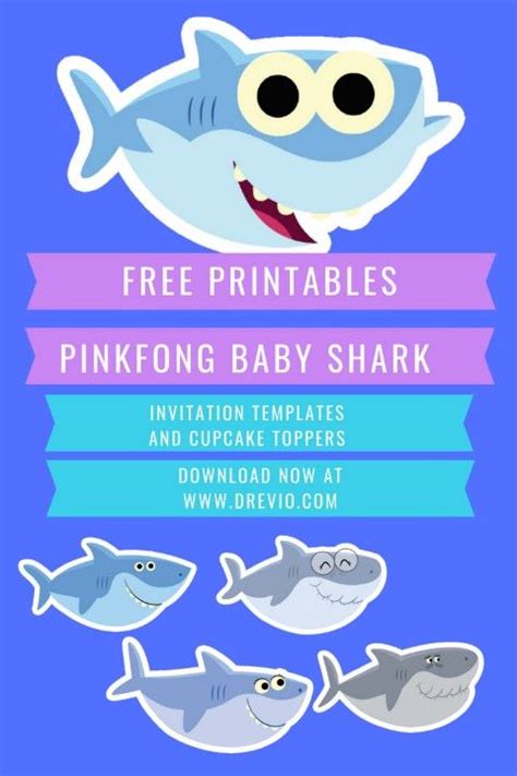 printable baby shark pinkfong birthday invitation