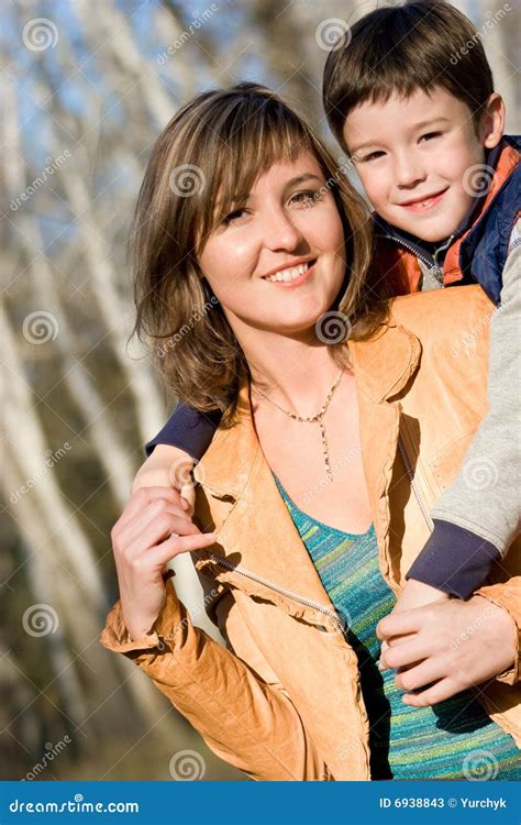 Mother And Son Outdoor Set Stock Image Image Of Parent