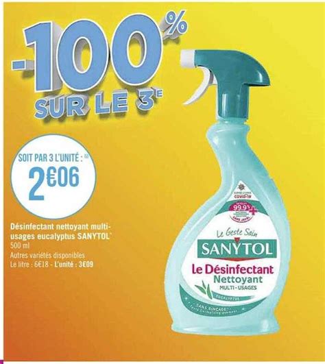 Promo Désinfectant Nettoyant Multi usages Eucalyptus Sanytol chez