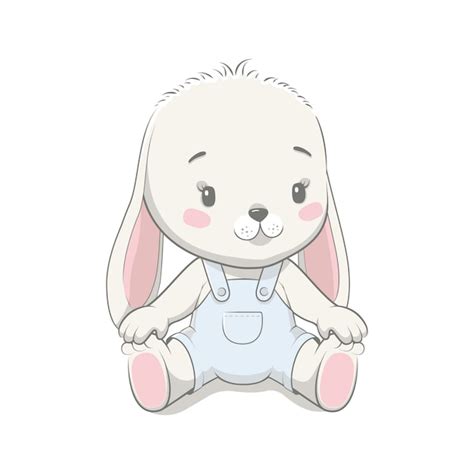 Ilustración De Dibujos Animados Lindo Conejito Bebé Vector Premium