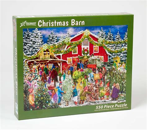 Christmas Barn 550 Pieces Vermont Christmas Company Puzzle Warehouse