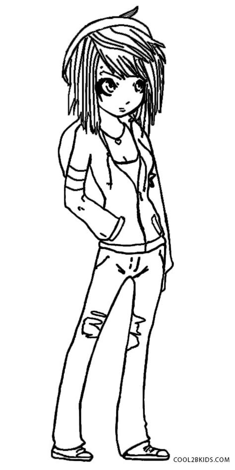 Emo Anime Coloring Pages At Free Printable Colorings