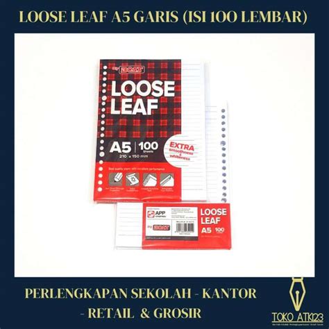 Jual Kertas Loose Leaf A5 Polos Isi 100 Lembar Di Seller Toko Atk123