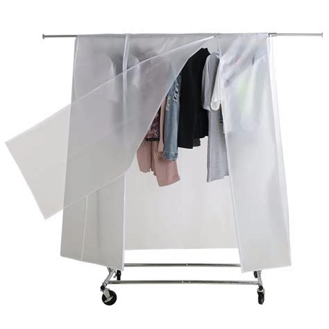 Hlc Adjustable Metal Collapsible Garment Rack Dust Protective Clothes