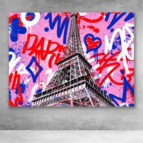 Eiffel Tower Paris Graffiti Street Pop Art Modern Wall Art In 2021