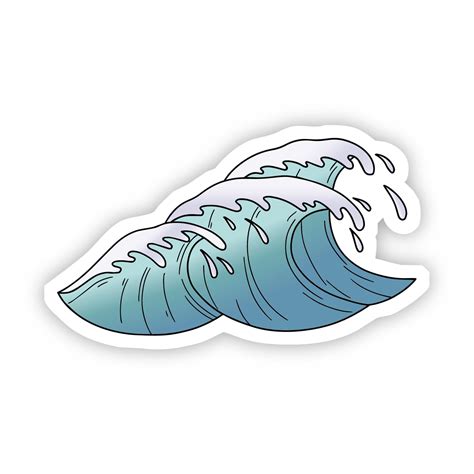 Light Blue Waves Beach Aesthetic Sticker Surf Stickers Aesthetic