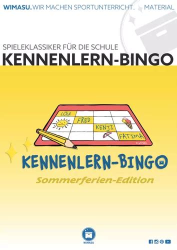 kennenlern bingo sommer edition unterrichtsmaterial im fach fachübergreifendes