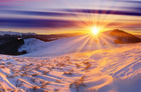 Winter Sun Sun Bonito Sunset Magic Clouds Snowy Magic Winter