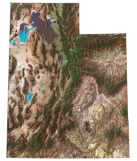 Utah State Map Places And Landmarks Gis Geography