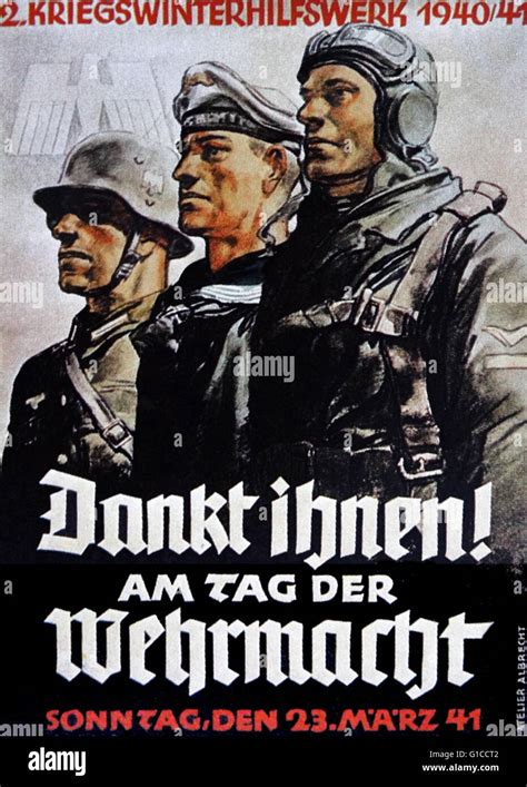 1940 Ww2 Nazi Propaganda Poster Mit Einem Deutschen Wermacht Soldaten