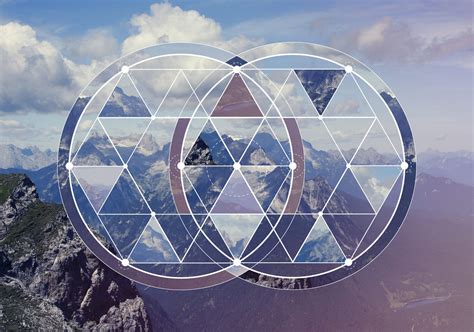Geometric collage with the mountains and forest | Quantum Light Codes