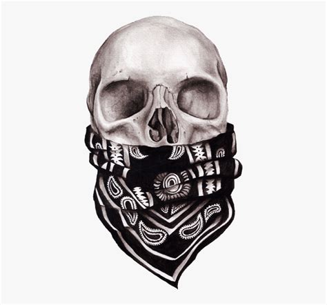 Skull Bandana Png Skull Chicano Designs Tattoo Transparent Png Kindpng