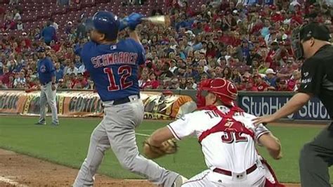 schwarber homers cubs stay hot with 9 3 win over reds abc7 chicago