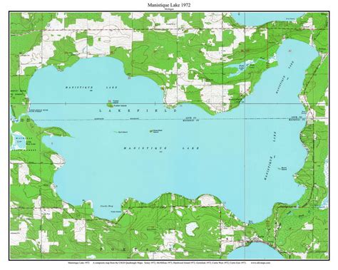 Manistique Lake 1972 Custom Usgs Old Topo Map Michigan 1 Old Maps