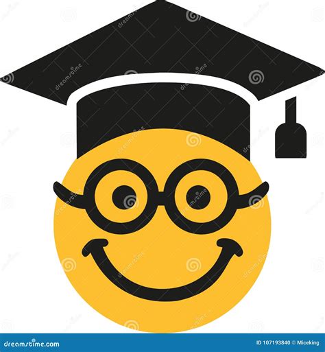 Smiley With Graduation Hat And Diploma Vector Illustration