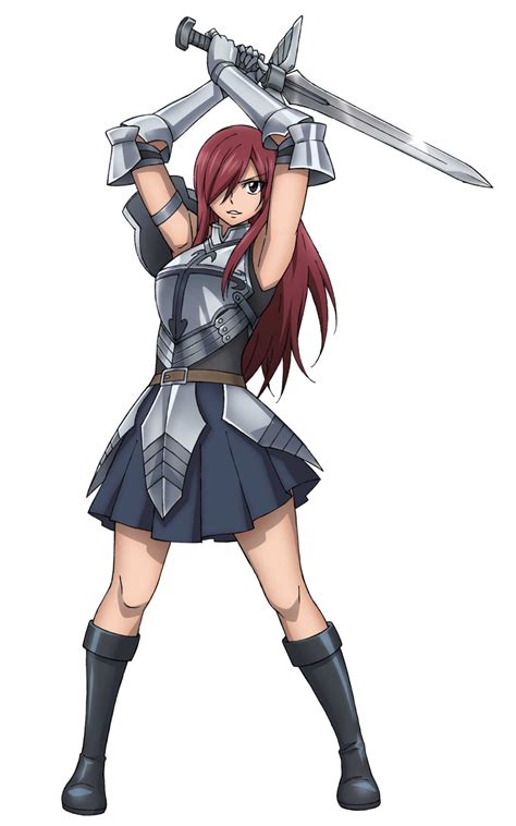 erza scarlet fairy tail absurdres highres official art 1girl armor armpits arms up