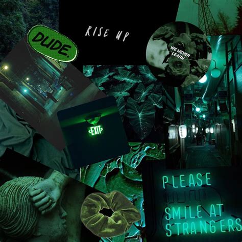 Dark Green Aesthetic Collage Laptop Wallpaper Img Groin