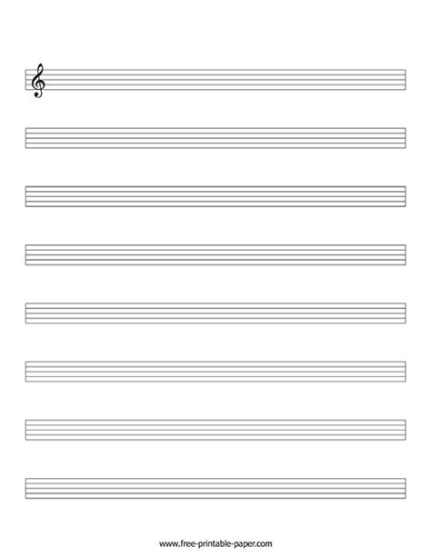 Free Printable Music Staff Paper