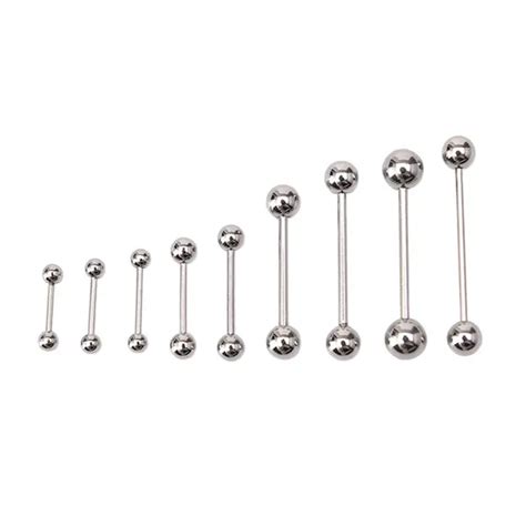 Sexy Stainless Steel Ball Tongue Navel Nipple Barbell Rings 10pcs Bars