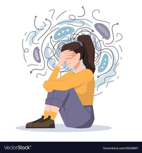 Woman Fears And Phobias Anxiety Despair Pain Vector Image