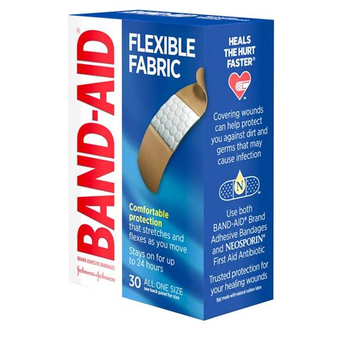 Flexible Fabric Adhesive Bandages All One Size 30 Ct Band Aid