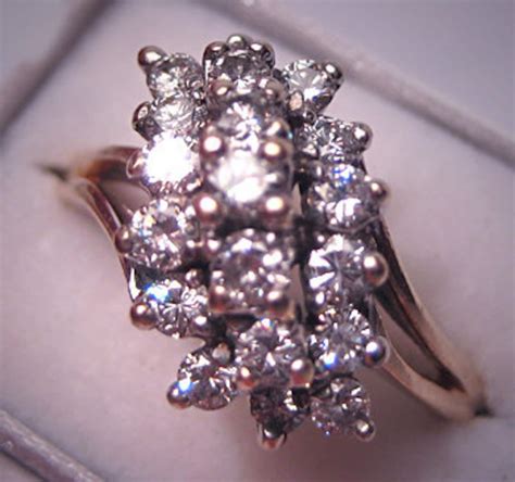Vintage Diamond Ring Retro Cocktail Ct Fine Jewelry Etsy