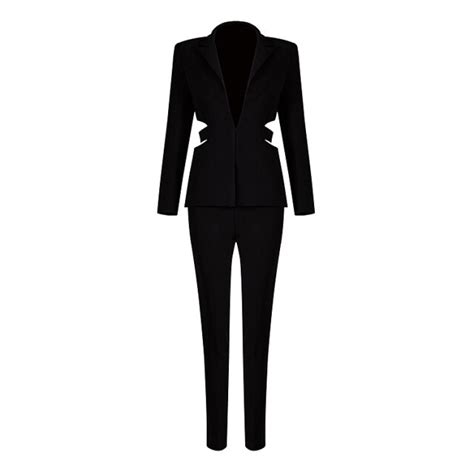 Bqueen New Deep V Sexy Business Pant Suits Set Blazers Formal