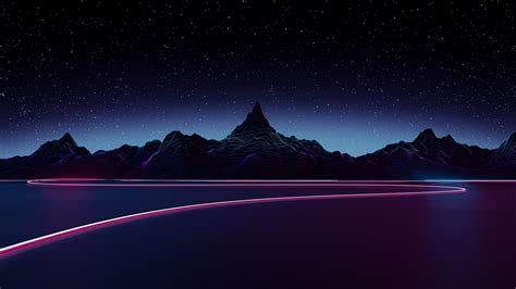 Download Wallpaper 1920x1080 Silhouette Mountains Artwork Synthwave