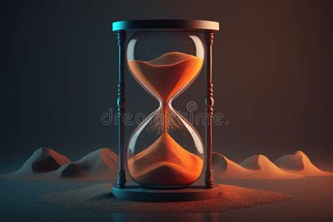 Hourglass With Glowing Sand Background Wallpaper Stock Illustration