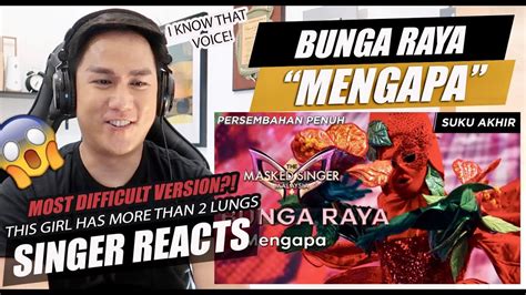 Watch tim & vena react to bunga raya sings listen in the masked singer malaysia 2020, the masked singer malaysia is. BUNGA RAYA - MENGAPA - THE MASKED SINGER MALAYSIA 2020 ...