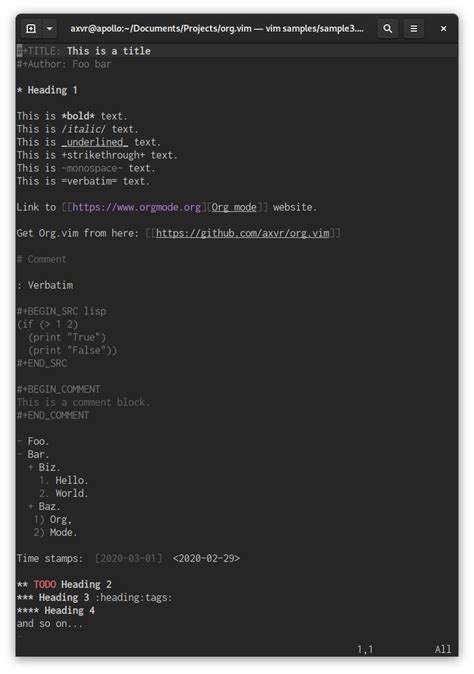 GitHub Axvr Org Vim Org Mode Syntax Highlighting And Folding For Vim