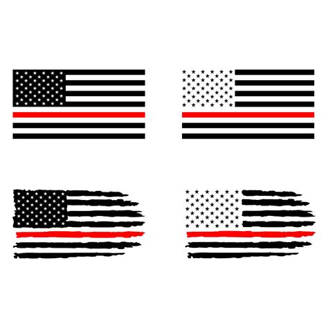 American Flag Thin Red Line Usa Flag Cutting File Png Ai Eps Etsy