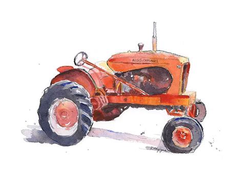 Red Tractor Print 1948 Allis Chalmers Tractor Wall Art