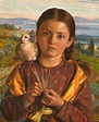 Tuscan Girl Plaiting Straw Painting by William Holman Hunt