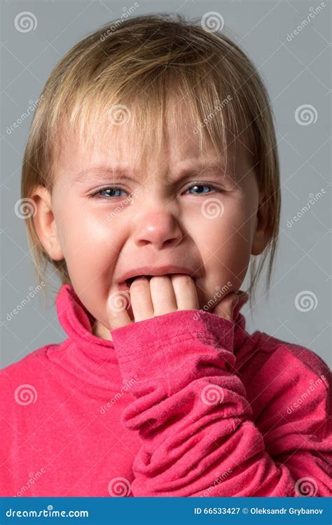 Crying Baby Girl Isolated Stock Image Image Of Face 66533427
