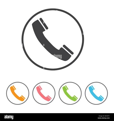 Phone Receiver Icon Telephone Sign Vector Set Stock Vector Image