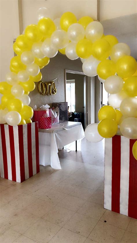 Popcorn Balloon Arch Movie Party Decorations Carnival Themed Party