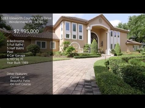 5120 isleworth country club dr, windermere, fl 34786. TOUR of 5283 Isleworth Country Club Drive, Windermere, FL ...