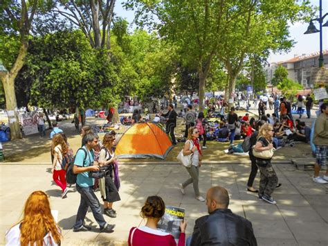 Taksim Gezi Park Guarding The Protesters Set Up Tents Editorial Photo