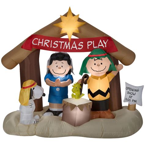 Gemmy Peanuts Nativity Scene Outdoor Inflatable Yard Decor Christmas