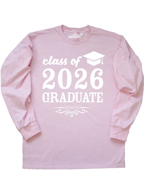 Inktastic Class Of 2026 Graduate With Graduation Cap Long Sleeve T