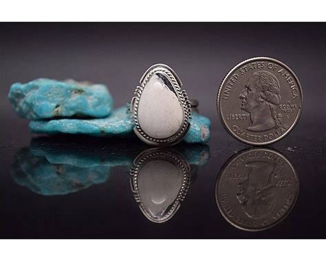 Vintage Navajo White Buffalo Turquoise Sterling Silver Ring Etsy